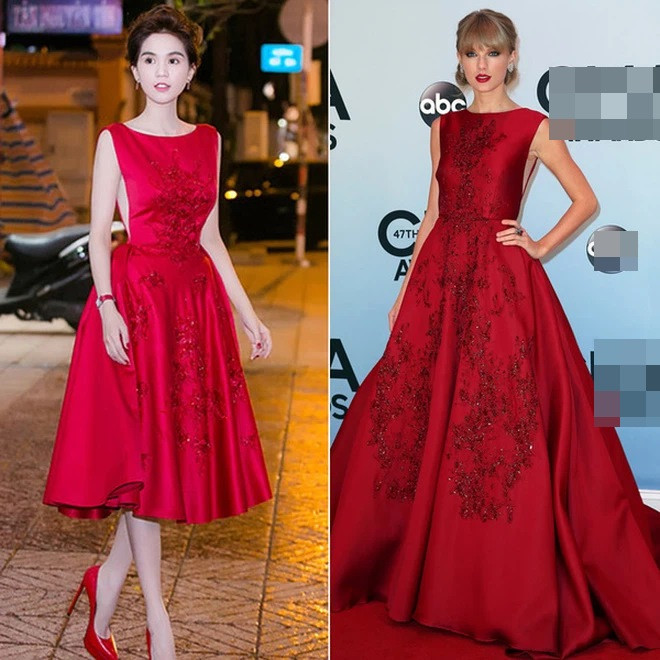 Chiếc váy này chỉ khác với thiết kế Haute Couture mà Taylor Swift mặc ở độ dài phần chân váy mà thôi.