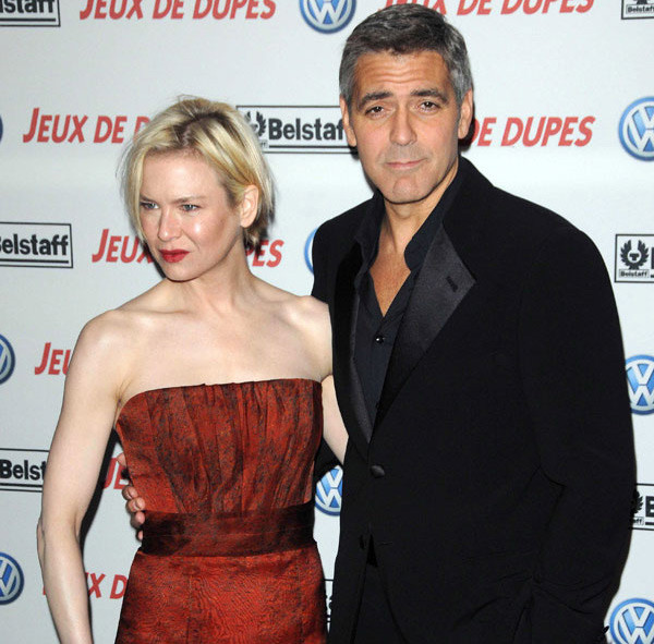 Renee Zellweger từng vài lần yêu rồi lại chia tay với Clooney. Hai người hẹn hò một thời gian vào năm 2001 rồi chia tay sau đó nối lại vào năm 2006.
