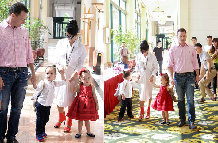 Ngắm hai bé kháu khỉnh, đáng yêu của Hồng Nhung.