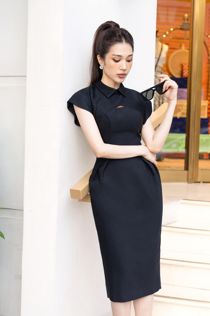 MC Ngọc Anh VTV khoe dáng xinh với đầm đen.