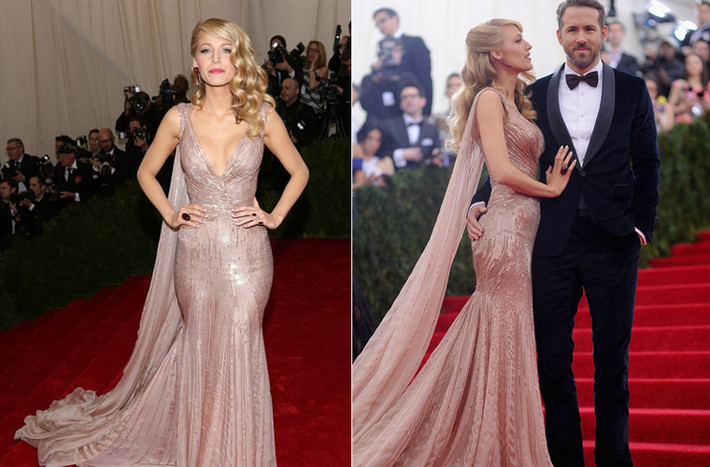 Blake Lively lộng lẫy trong chiếc váy Gucci khi tham dự một sự kiện hồi tháng 5. Vẻ ngoài của cô được hoàn thiện bởi bộ nữ trang Lorraine Schwartz và đôi giày Gucci.