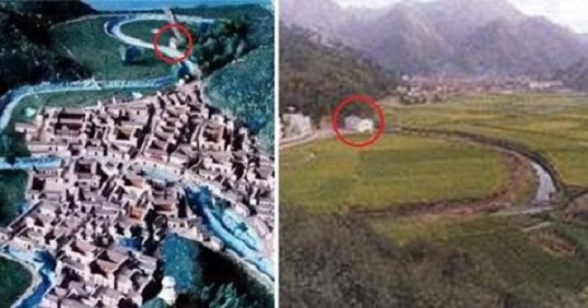 Thái cực đồ khổng lồ kết hợp với 11 ngọn núi xung quanh làng tạo thành hình 12 cung hoàng đạo. Đồng thời, 28 khu phức hợp tòa nhà cổ trong làng cũng được sắp xếp, bố trí theo hình bát quái, tương ứng 28 chòm sao trong tinh tượng.