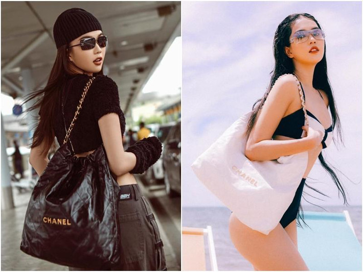 Dù mẫu túi này có giá khoảng 130 triệu nhưng cả Ngọc Trinh và Minh Hằng đều thích đến mức mua 2 màu để mix&match với những phong cách khác nhau.