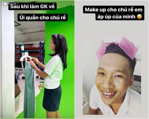 br/> Mới đây trên trang cá nhân, H'Hen Niê gây bất ngờ khi chia sẻ những hình ảnh cô tự tay chuẩn bị buổi chụp hình cưới cho em trai. Cụ thể, sau khi làm giám khảo của một chương trình về, người đẹp lập tức "xả vai" Hoa hậu, bắt tay vào việc làm nhiếp ảnh gia "không chuyên". Được biết nàng hậu đích thân chuẩn bị từ đạo cụ, bối cảnh, make up và trang phục cho cô dâu, chú rể. Là Hoa hậu đình đám, khi dự sự kiện được ekip riêng chăm chút đầu tóc, quần áo nhưng lúc về với gia đình, người đẹp chấp nhận đứng phía sau hỗ trợ. Cô không thuê người mà đích thân xắn tay áo chuẩn bị mọi thứ cho đám cưới em trai.