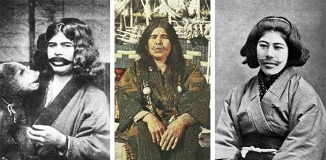 7. Xăm miệng cười: Trong cộng đồng người Ainu, một tộc người thiểu số ở Nhật Bản và Nga, phụ nữ có truyền thống xăm hình một khuôn miệng cười lên mặt. Họ tin rằng điều đó sẽ giúp họ lấy được chồng và tìm được sự thanh thản ở thế giới bên kia sau khi họ chết.