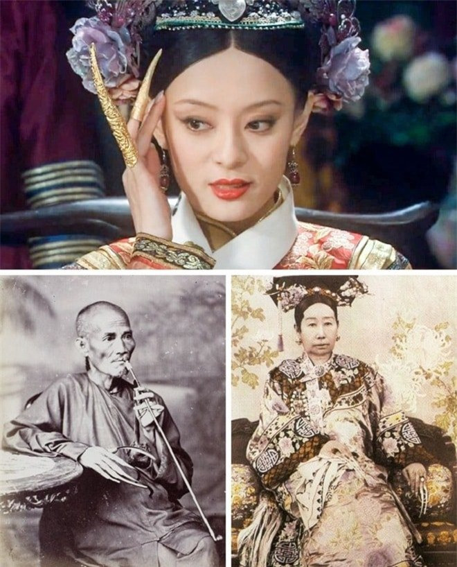 9. Nuôi móng tay dài: Móng tay dài tượng trưng cho sự giàu có, quyền lực, và hưởng thụ của giai cấp thống trị trong xã hội Trung Hoa thời phong kiến. Nếu không thích để móng tay dài, người ta có thể đeo những chiếc móng bằng vàng để thay thế.