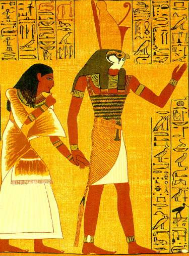 Người Ai Cập cổ đại tin rằng pharaoh cai trị họ là thần Horus - con trai của thần Mặt trời Re. Khi một pharaoh qua đời, vị vua này được cho là đã hợp nhất với Mặt trời và sau đó một Horus mới xuất hiện và cai trị Ai Cập.