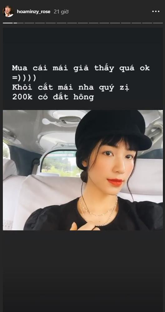 Giải pháp cứu cánh "nhanh gọn lẹ" của Hòa Minzy để che lấp vầng trán hói là sắm ngay em mái giả.
