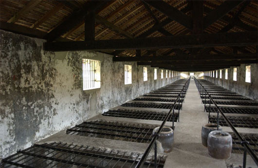 2. Nhà tù Côn Đảo: Cũng giống như nhà tù Hỏa Lò, nhà tù Côn Đảo được người Pháp xây dựng để giam giữ những tù phạm đặc biệt nguy hiểm cho chế độ thực dân như: tù phạm chính trị, tử tù... Nơi đây có hệ thống giam giữ nổi tiếng về sự tàn bạo là Chuồng cọp với những đòn tra tấn độc ác, mạn rợ. Nhà tù Côn Đảo đã trở thành chứng tích cho những ngày tháng kinh hoàng của dân tộc.