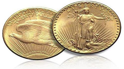 5. Double Eagle 1933 - 7,59 triệu USD: Năm 1933, có 445.500 đồng xu loại này đã được đúc ở Mỹ. Song do quyết định dừng định giá theo vàng của chính phủ, chúng đã không được đem ra lưu hành và bị nấu chảy lại. Tuy nhiên, một vài trong số đó vẫn được giữ để làm bản lưu và đến nay, nó đã được trả với giái 7,59 triệu USD trong một cuộc đấu giá.