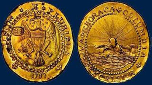 10. Brasher Doubloon EB on Wing 1787 - 2,415 triệu USD: Đồng tiền vàng này được thực hiện bởi thợ kim hoàn có tên Ephraim Brasher với hình ảnh chú đại bàng.