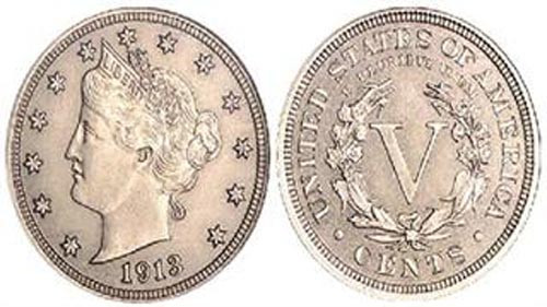 8. Liberty Head 1913 - 4,5 triệu USD: Đồng Liberty Head có mệnh giá 5 xu được phát hành năm 1913 với số lượng hạn chế. Thậm chí, còn có thông tin rằng việc tung ra loại đồng xu này không có sự cho phép của Sở đúc tiền Mỹ. Đây cũng là đồng xu ghi nhận nhiều kỷ lục đáng nhớ, như đồng xu đầu tiên vượt mức 100.000 USD vào năm 1972, hay đồng xu vượt mức 1 triệu USD năm 1996.