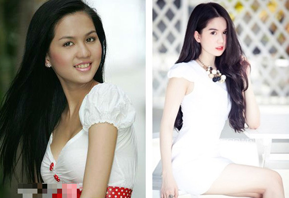 Nhan sắc của Ngọc Trinh thời còn đen nhẻm đối lập với vẻ đẹp "không tì vết" như hiện tại.