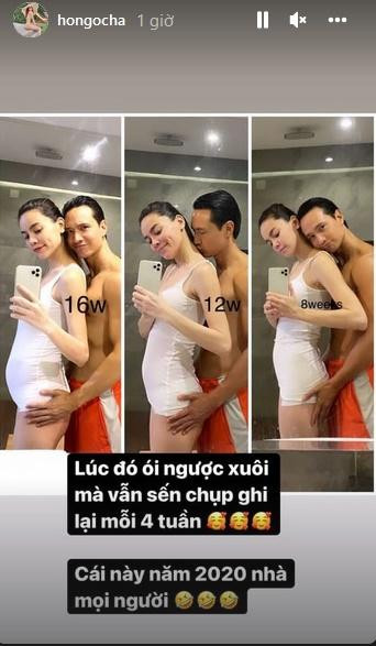 Cách đây ít giờ, Hồ Ngọc Hà đăng loạt khoảnh khắc hoài niệm quá khứ. Theo đó, cô công khai khoảnh khắc tình tứ bên ông xã Kim Lý thời mới mang bầu. Trong không gian phòng tắm, người đẹp diện bodysuit khoe chiếc bụng lớn lên từng ngày, bên cạnh là Kim Lý ở trần lộ body săn chắc.