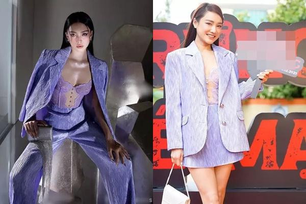 rong màn "đụng hàng" này, Tiểu Vy ăn đứt Nhã Phương nhờ vóc dáng chuẩn chỉnh, bốc lửa hơn hẳn mẹ bỉm sữa.