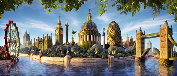 London thơ mộng đẹp như cổ tích làm từ dưa hấu, bông cải