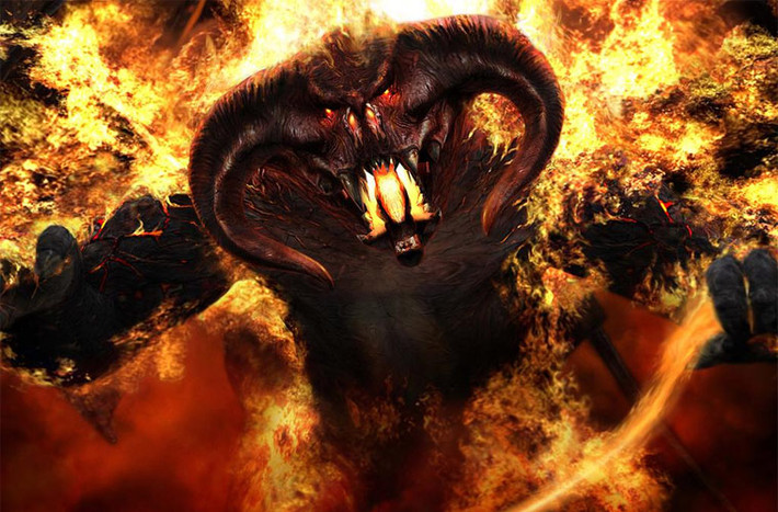 Quái vật Balrog (Lord of the Rings – Chúa tể những chiếc nhẫn: Hiệp hội bảo vệ nhẫn, 2001). Balrog có thể hóa thân dưới hình dạng của những ác quỷ bóng tối có hình dạng cơ thể hơi giống người, chiều cao gần 8m, đầu có sừng như sừng trâu. Balrog là những ác quỷ đáng sợ đối với bất kỳ một sinh vật nào từng tồn tại trên thế giới, không phải chỉ vì sức mạnh và hình dạng mà còn bởi sự thông minh của chúng.