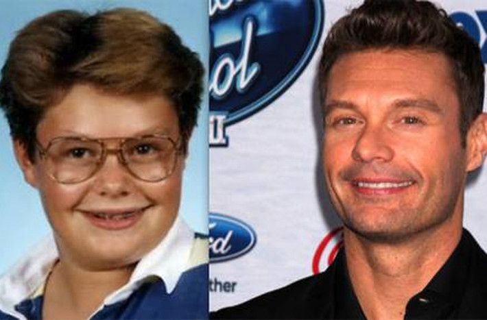 Anh chàng MC nổi tiếng Ryan Seacrest như biến hình khi so hình ảnh bây giờ với lúc nhỏ.