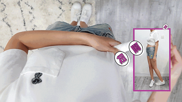 Khi mặc áo phông, bạn có thể thắt vạt áo kiểu nụ hoa để tạo nét phá cách.