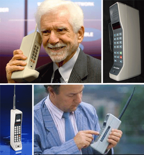 Vào ngày 3/4/1973, mẫu điện thoại cầm tay đầu tiên Motorola Dyna Tac do nhà phát minh Martin Cooper của hãng sáng chế được “trình làng” thực sự đã làm công chúng kinh ngạc và đầy sửng sốt. Tuy nhiên, khi đó chúng đơn thuần là một màn trình diễn công nghệ mới chứ chưa thể được dùng để thay thế hoàn toàn cho điện thoại cố định. Hình dáng ban đầu của chúng trông giống như một “cục gạch” nặng nề với hình dáng thô kệch và vô cùng bất tiện khi mang theo mình.