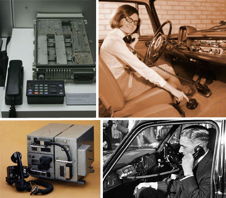 Điện thoại trong xe (đây là một mẫu điện thoại tiến gần với chức năng "di động", nó nhỏ gọn và có thể gắn vào trong xe hơi, rất tiện lợi cho người sử dụng thời bấy giờ).