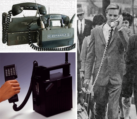 Ra mắt vào năm 1967, "Carry phone" được coi là chiếc điện thoại "di động" đầu tiên, là một bước tiền gần hơn tới mẫu điện thoại di động nguyên bản. Tuy nhiên, dù gọi là di động nhưng người dùng lúc nào cũng phải vác cái hộp máy to lù lù và nặng đến 4-5 kg như cái va-li, trong khi giá thành lại không hề rẻ làm cho sản phẩm này rốt cuộc cũng không được phổ biến rộng rãi.