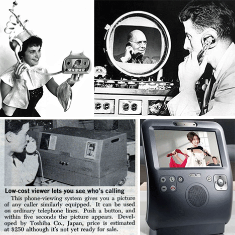 Điện thoại video cho phép người nghe nhìn thấy nhau khi đàm thoại đã từng được xem là một viễn cảnh chắc chắn phải có trong tương lai của phương tiện giao tiếp này. Các nhà nghiên cứu đã “trăn trở” loay hoay tìm đủ mọi cách để phát triển nó từ những năm 1960 nhưng đều thất bại khi tung ra thị trường.