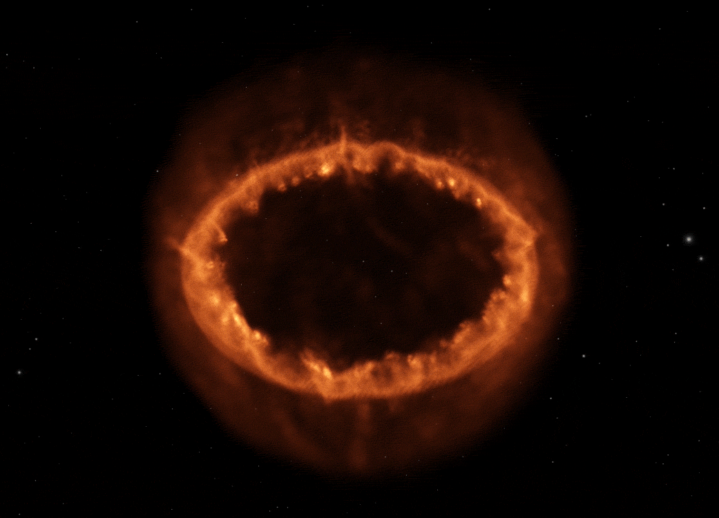Vào ngày 23/7/1987, kính Viễn vọng Hubble của NASA bất ngờ phát hiện ra siêu tân tinh 1987A hoạt động trong không gian và trong Đám mây Magellanic lớn. Nguồn ảnh: Dailymail.