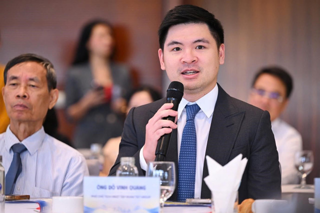 Ông Đỗ Vinh Quang, Phó Chủ tịch HĐQT Tập đoàn T&T Group chia sẻ tại cuộc đối thoại cấp cao chuyên gia – doanh nghiệp. 33.jpg