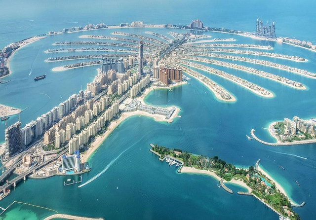 Quần đảo nhân tạo Palm Jumeriah, mảnh đất màu mỡ hấp dẫn giới siêu giàu. (Ảnh: Internet) s4.jpg
