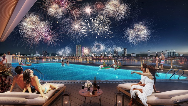 Bể bơi vô cực hướng sông Hàn thuộc quần thể. Ảnh phối cảnh minh họa Sun Property s3.jpg
