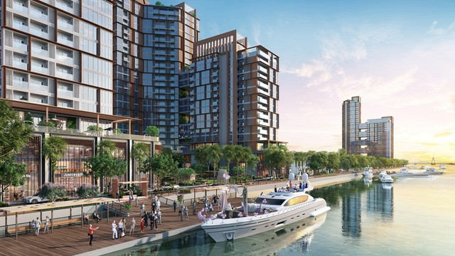 Dưới chân các tòa tháp là bộ sưu tập tiện ích 5 sao. Ảnh phối cảnh minh họa Sun Property s4.jpg