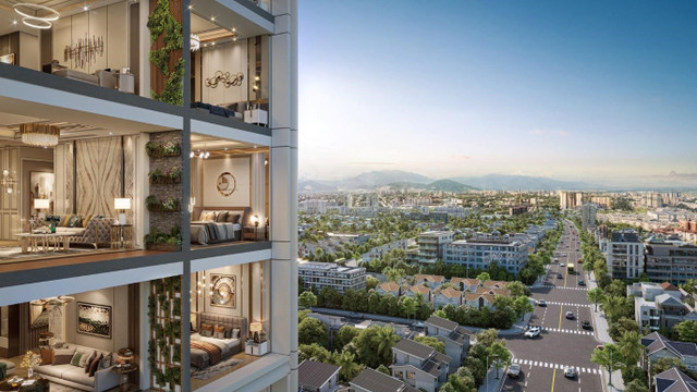 Thiết kế cửa kính full-height cao 2,7 mét nhằm tối ưu tầm nhìn. (Ảnh phối cảnh minh họa: Sun Property) 3.jpg