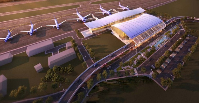 Cảng hàng không quốc tế Cát Bi đang được mở rộng, nâng cấp. Phối cảnh nhà ga hành khách T2 sắp khởi công. h1.jpg