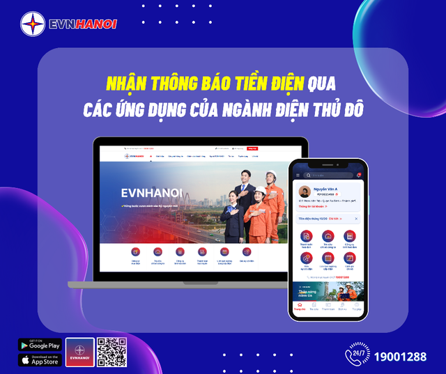 Nhận thông báo tiền điện tự động qua hệ sinh thái chăm sóc khách hàng EVNHANOI 1.png