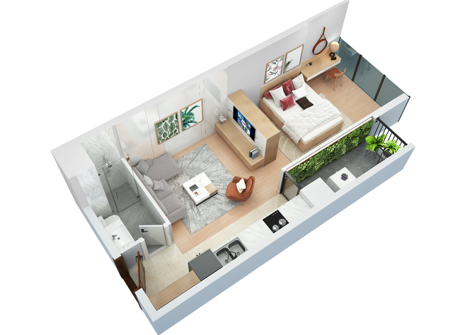 Bố trí không gian thông minh của căn studio 38m2 tại The Ninety Complex khiến Soojin thích thú 02.png