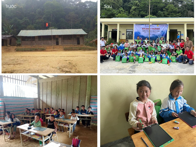 Ngôi trường mầm non mới tại Nhọt Kho (Nghệ An) được xây dựng kiên cố, thay thế dãy lớp học tạm bợ trước đây. 3-2166.png