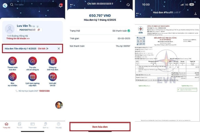Cách tra cứu hóa đơn tiền điện trên App EVNHANOI 2.jpg