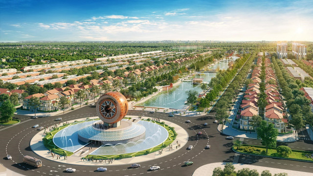 Các dãy nhà phố Kim Ngân 2 đón trọn dòng khách từ các trục đường huyết mạch. (Ảnh: Sun Property) 3.jpg