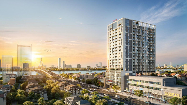 Sun Solar Residence sở hữu vị trí trung tâm hiếm có bên dòng sông Hàn. (Ảnh phối cảnh: Sun Property) 1.jpg