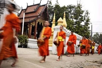 Một ngày làm việc của các nhà sư Lào qua ảnh