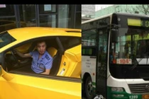 Chùm ảnh tài xế xe buýt lái siêu xe Lamborghini đi làm