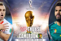Soi kèo Thụy Sĩ vs Cameroon 17h 24/11 bảng G World Cup 2022