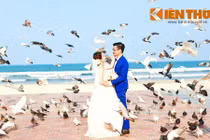 Cặp đôi đổ xô về công viên Biển Đông chụp ảnh cưới