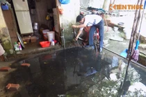 Kinh hoàng nước cống dội ngược vào nhà dân giữa Hà Nội