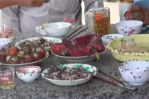 Cảnh ruồi bu kín mâm cơm kinh hoàng tại Long An