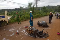 2 xe máy đấu đầu, nữ giáo viên ở tử vong