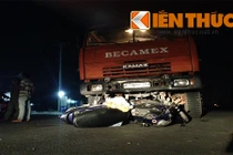 Bị xe ben kéo lê, người đàn ông nguy kịch