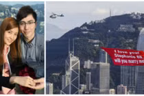 Trai giàu vung tiền thuê trực thăng cầu hôn bạn gái