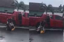 Clip: Cựu cán bộ công an đánh vợ cũ dã man tại sân bệnh viện